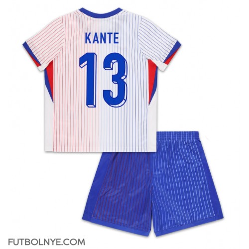 Camiseta Francia Kante #13 Visitante Equipación para niños Eurocopa 2024 manga corta (+ pantalones cortos)